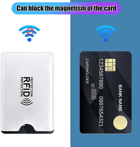 Vista 2 de 30 fundas de bloqueo RFID para tarjetas de crédito, cubierta de tarjeta de crédito de papel de aluminio, fundas protectoras para tarjetas
