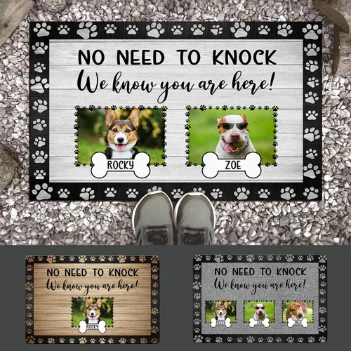 Vista 6 de Tapete personalizado para puerta con nombre de gato, divertido tapete para puerta delantera, tapete antideslizante decorativo de regalo para el hogar