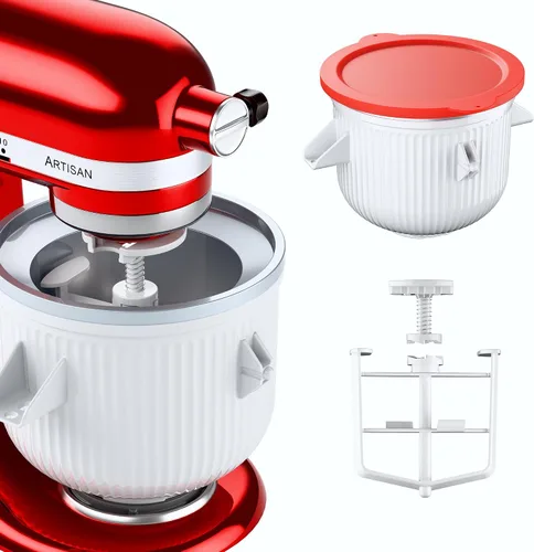 Vista 8 de KitchenAid - Accesorio para máquina de helados para batidora de pie, cuenco de helado compatible con batidoras de soporte de 4.5 cuartos de galón