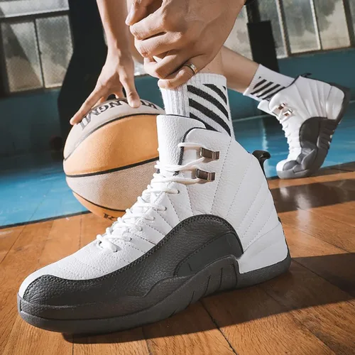 Vista 6 de MODGE Zapatos deportivos de baloncesto de caña alta para hombre, ligeros, transpirables, antideslizantes, que absorben los golpes