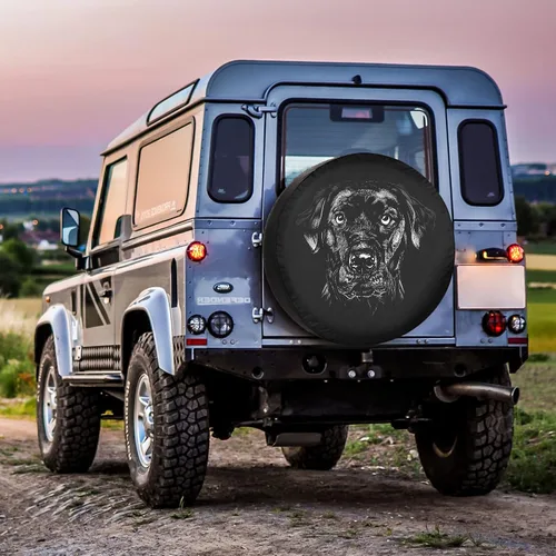 Vista 6 de Cubiertas de neumáticos de repuesto para remolque de caravana, labrador retriever, perro realista, resistente a la intemperie, a prueba de polvo