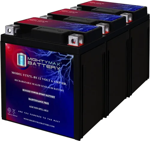 Vista 12 de Batería Mighty Max YTX7L-BS - 12 V 6 Ah, 100 CCA, recargable, libre de mantenimiento, batería AGM SLA para motocicleta