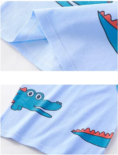 Vista 6 de Conjunto de 4 piezas de camiseta sin mangas y pantalones cortos de algodón para niños pequeños, conjuntos de verano