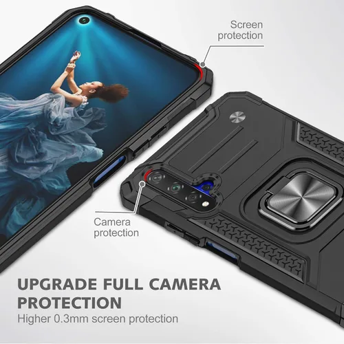 Vista 7 de Asuwish Funda para teléfono Huawei Nova 5T/Honor 20 con protector de pantalla de vidrio templado y soporte de anillo delgado híbrido accesorios