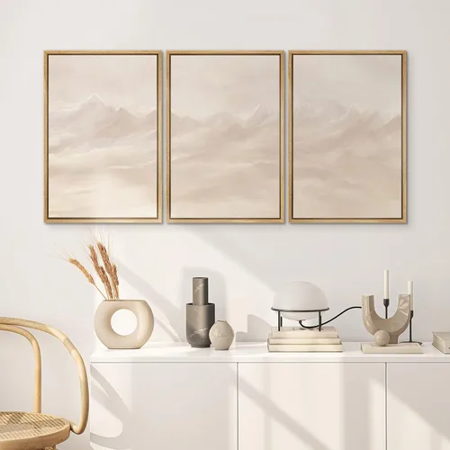 Vista 99 de SIGNWIN Lienzo enmarcado para pared, juego de arte de collage de hojas transparentes en blanco y negro, ilustraciones de naturaleza silvestre, arte