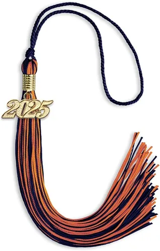 Vista 102 de Endea Graduation - Borla de doble color mixto con fecha dorada (negro/dorado antiguo, 2021)