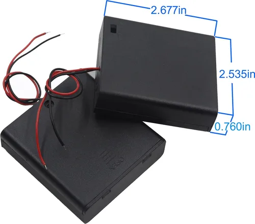 Vista 2 de Paquete de 3 4 pilas AA de 6 V con interruptor, 4 soportes de batería AA de 1.5 V con cables e interruptor