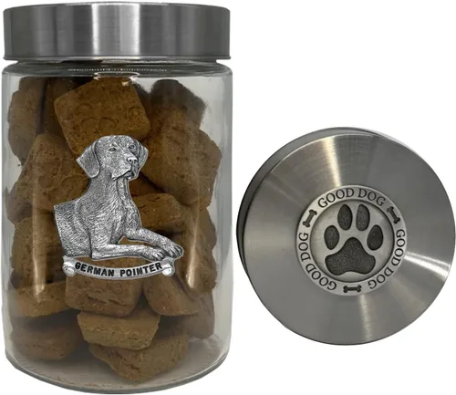 Vista 9 de Heritage Pewter Basset Hound Good Dog Treat Jar – Tarro de golosinas de 34 onzas con tapa hermética a rosca Regalo para propietarios de Basset