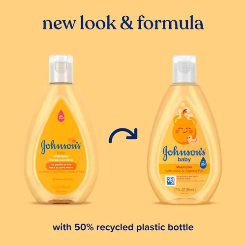 Vista 2 de Johnson's - Champú para bebé con fórmula suave sin desgarros, tamaño de viaje, 1.7 onzas líquidas