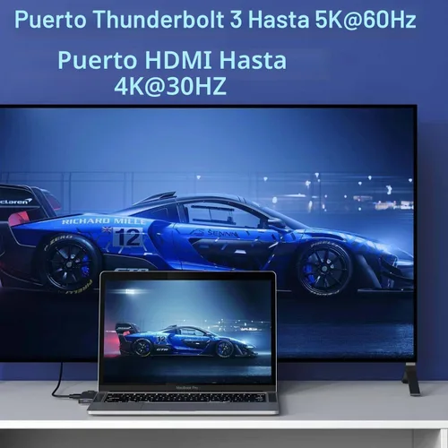 Vista 4 de MOKiN USB C Multipuerto Adaptador Hub para MacBook Pro/Air con Thunderbolt3 Hub