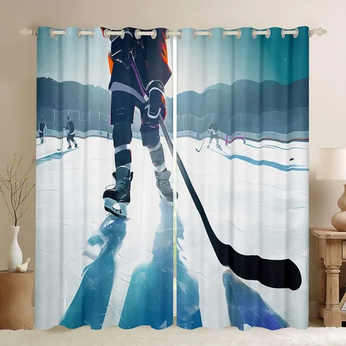 Vista 30 de Feelyou Cortinas opacas con estampado de leopardo para dormitorio, sala de estar, safari, cortinas de oscurecimiento de habitación con purpurina