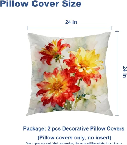 Vista 316 de Batmerry Autumn Pumpkin Templeton Throw Pillow Covers, Green Leaves Paths Forests Decorative Pillow Covers Digital Printing Blended for Couch Sofa