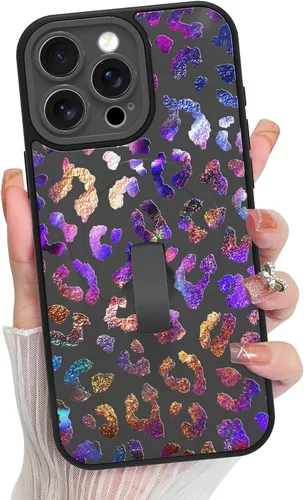 Vista 148 de KANGHAR Compatible con iPhone 17 Pro Case Spot Pattern - Negro Mancha rosada negra