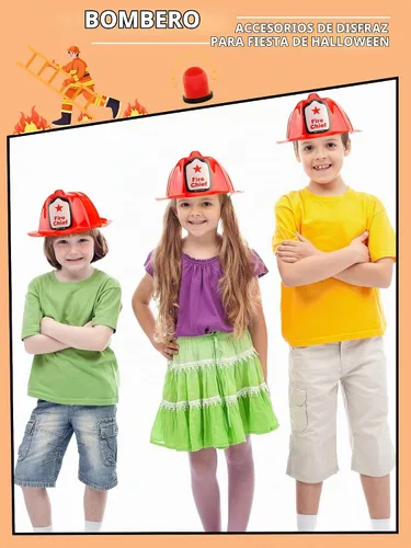 Vista 6 de 24/40/ 70 Pcs Fireman Hats Bulk Red Plastic Firefighter Helmets for Birthday Halloween Fireman Cosplay