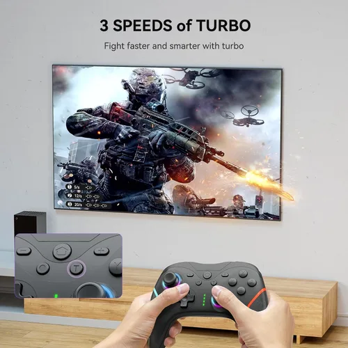 Vista 7 de Olimoxi Switch Controller for SwitchSwitch LiteSwitch OLED, Wireless Switch Pro Controller with Joystick,Wake up, LED Color Light, Programmable