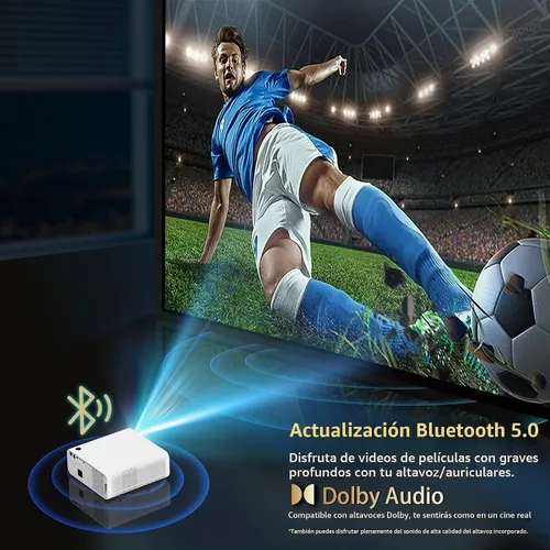 Vista 6 de Proyector 4K de 2200 Ansi con WIFI y Bluetooth, proyector exterior