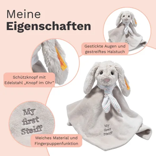 Vista 3 de Steiff Hoppie Rabbit Comforter, gris claro