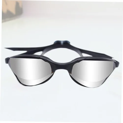 Vista 7 de VALICLUD Gafas de natación profesionales, marco negro con revestimiento de espejo plateado, gafas de natación impermeables antivaho para adultos
