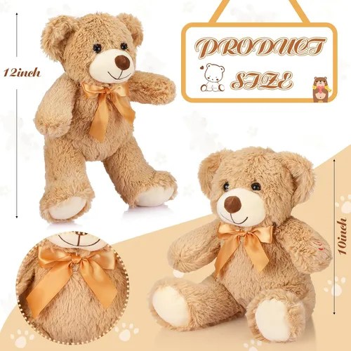 Vista 3 de Liliful Oso de Peluche de 12 Pulgadas con Grabación de Voz Memorial Oso de Peluche Grabable Conmemorativo de 30 Segundos Animal de Peluche Grabadora