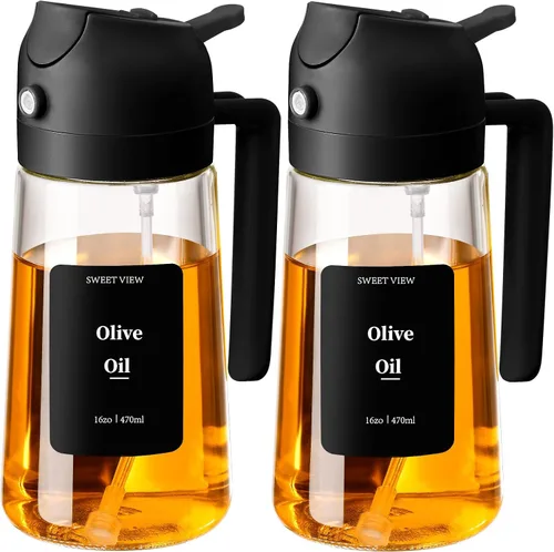 Vista 11 de SWEET VIEW Pulverizador de aceite de oliva 2PCS para cocinar 16oz/470ml