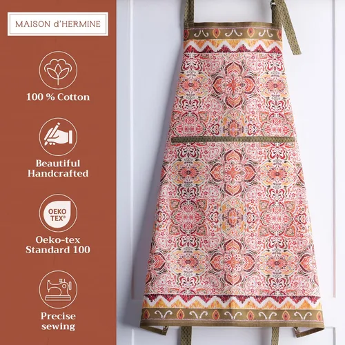 Vista 1123 de Maison d' Hermine Delantales para mujer con bolsillo, 100% algodón (27.50 x 31.50 pulgadas)