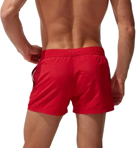 Vista 6 de Mens Summer Casual Short Pants Classic Fit Wide Legs Swim Trunks Outdoor Beach Pant Adjustable Drawstring