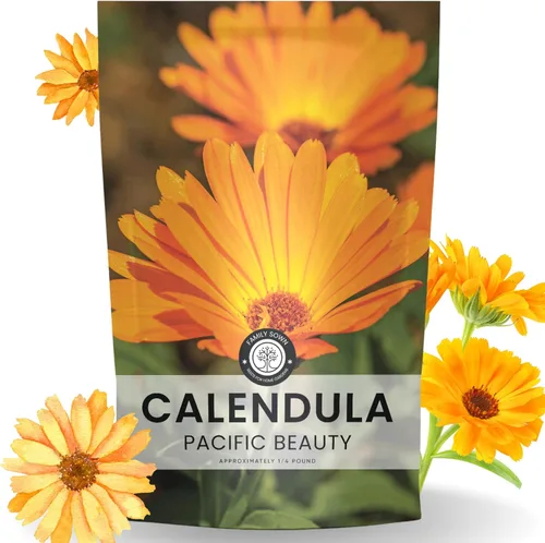 Vista 9 de Calendula Pacific Beauty - Paquete grande de 1 onza - 3,000 semillas de flores para plantar - Calendula officinalis