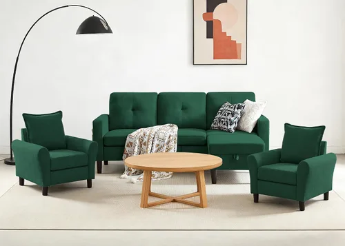 Vista 13 de Sofá Seccional Sofás para Sala de Estar, Sofás Seccionales Modulares de 3 Asientos en Forma de L con Almacenamiento y Chaise Reversible, Tela