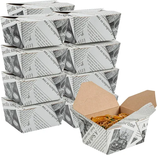 Vista 24 de Restaurantware Bio Tek - Cajas para llevar de 30 onzas, 200 loncheras para llevar, cierre de tabulación, resistentes al calor, desechables, de papel