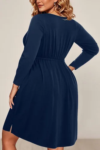 Vista 10 de Holipick Vestidos de verano para mujer, talla grande, casual, con bolsillos, acampanado, con botones, sin mangas, cuello en V