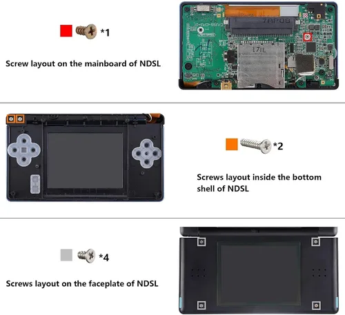 Vista 9 de eXtremeRate Carcasa completa de repuesto transparente para Nintendo DS Lite, funda de consola de mano personalizada con botones, lente de pantalla