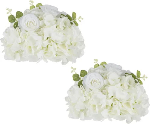 Vista 17 de BLOSMON Bolas de Flores Artificiales Centros de Mesa de Boda 2 Piezas 11.8" Lila Flores Falsas Rosa Hortensia Arreglo de Bolas Centro de Mesa