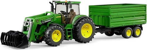 Vista 7 de Bruder 09828 John Deere 7R 350 con cargador frontal y remolque