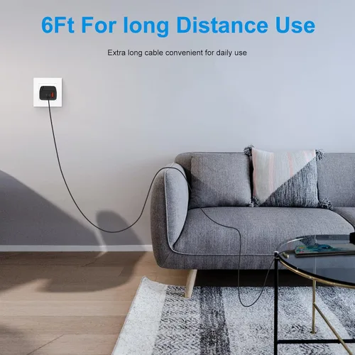 Vista 6 de Cable USB C a USB C, 60 W, paquete de 2 cables de carga rápida tipo C a tipo C de 6 pies C Phone Charger Cable for Samsung Galaxy S26 S25 S24 S23