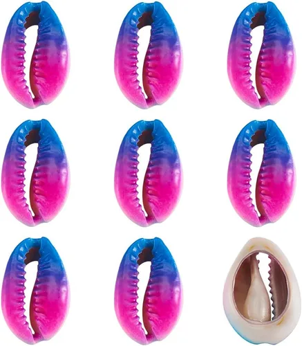 Vista 15 de Cheriswelry 100 cuentas de concha para hacer pulseras, conchas de cauri, cuentas espaciadoras de verano, playa, cuentas ovaladas para hacer