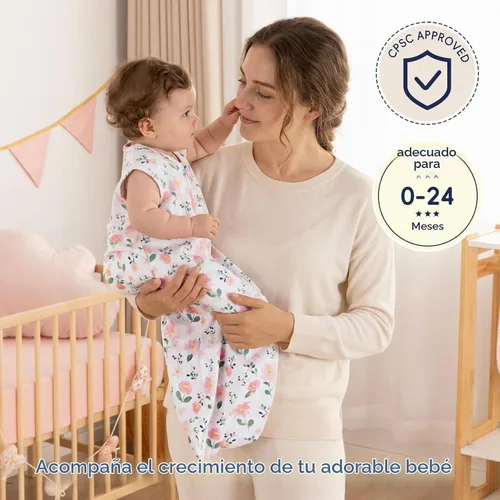 Vista 8 de PHF - Saco de dormir suave para bebé de 0 a 6 meses, 100 % de algodón orgánico, manta portátil, cierre de 2 vías, TOG de 0.5, saco de dormir