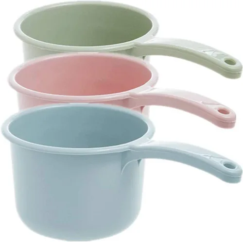 Vista 2 de Paquete de 3 cucharones de agua de plástico con mango largo para acampar y uso doméstico