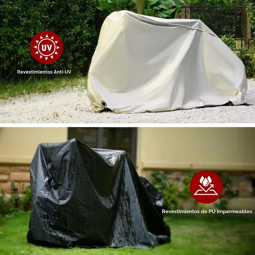 Vista 7 de Puroma Funda para bicicleta impermeable al aire libre, cubierta de bicicleta para lluvia, sol, rayos UV, polvo, viento, con agujero de bloqueo