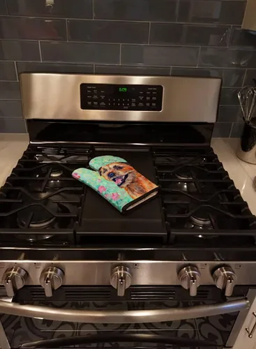 Vista 2 de Caroline's Treasures 7228OVMT Border Terrier - Manopla de horno gruesa resistente al calor para sartenes calientes y horno, manopla de cocina