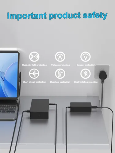 Vista 5 de Cargador de fuente de alimentación de 90W 15V 6A compatible con Microsoft Surface Pro 4 5 6 Dock Station Modelo 1661 1749 Surface Book Docking