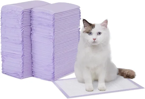 Vista 10 de Amazon Basics Almohadillas de Entrenamiento para Gatos, 20 unidades, ajuste universal para caja de arena, control de olores con aroma fresco, morado