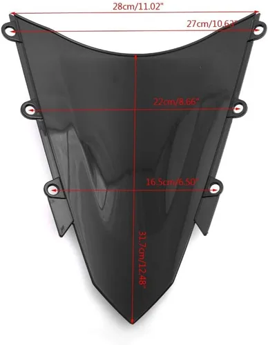 Vista 7 de GLoyer Motorcycle Windshield Motorcycle Windshield Iridium Windscreen Black with Bolts Screws Nut Fastener Compatible with CBR500R 2013 2014 2015