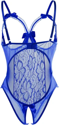 Vista 5 de Lencería para mujer, lencería de peluche de una pieza, body sexy de encaje