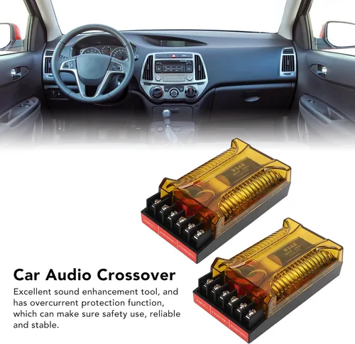 Vista 3 de Altavoz de audio para automóvil, 1 par de crossover de audio para automóvil de 2 vías, línea razonable de sobrecorriente universal para vehículo