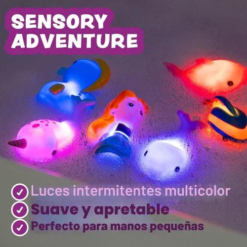 Vista 4 de Tub Works® Mermaid Lagoon™ Light Up Bath Toys, 6 Pack Water-Activated Light Up Toys Flash & Change Color Easy-Grip Baby Girl & Toddler Bath Toys