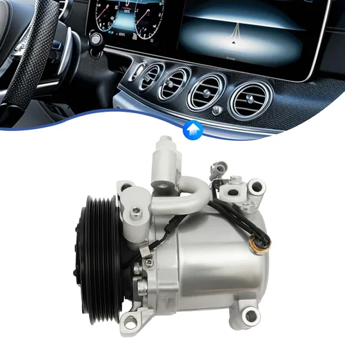 Vista 3 de Compresor de A/C, compresor de aire A/C embrague de CA conjunto de 5 ranuras para 2007 2008 2009 Suzuki SX4 2.0L