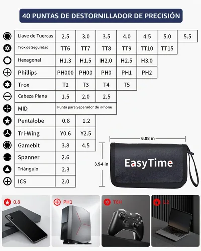 Vista 3 de EasyTime Juego de Destornilladores para Consola de Juegos: Kit de Herramientas de Reparación para Principiantes PS5 para Actualización de SSD