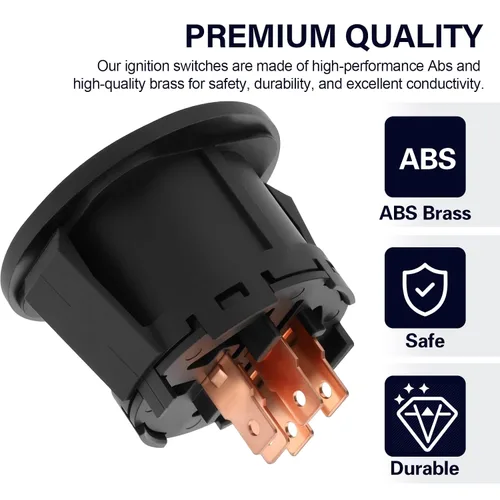 Vista 4 de Interruptor de encendido para Bad Boy con llaves, cortacésped, interruptor de 5 terminales para Craftsman Troy-Bilt MTD Cub Cadet Husqvarna JD AYP