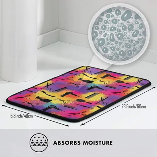 Vista 3 de Alfombras de baño suaves y antideslizantes, herramientas de peluquería y peluquería, tapete absorbente para puerta de entrada exterior, tapete