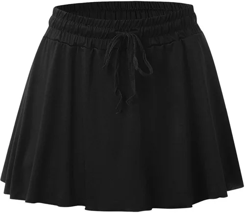 Vista 7 de ZSDVBZS Pantalones cortos fluidos para mujer, cintura alta, 2 en 1, gimnasio, yoga, atléticos, casuales, verano, entrenamiento, descanso, falda